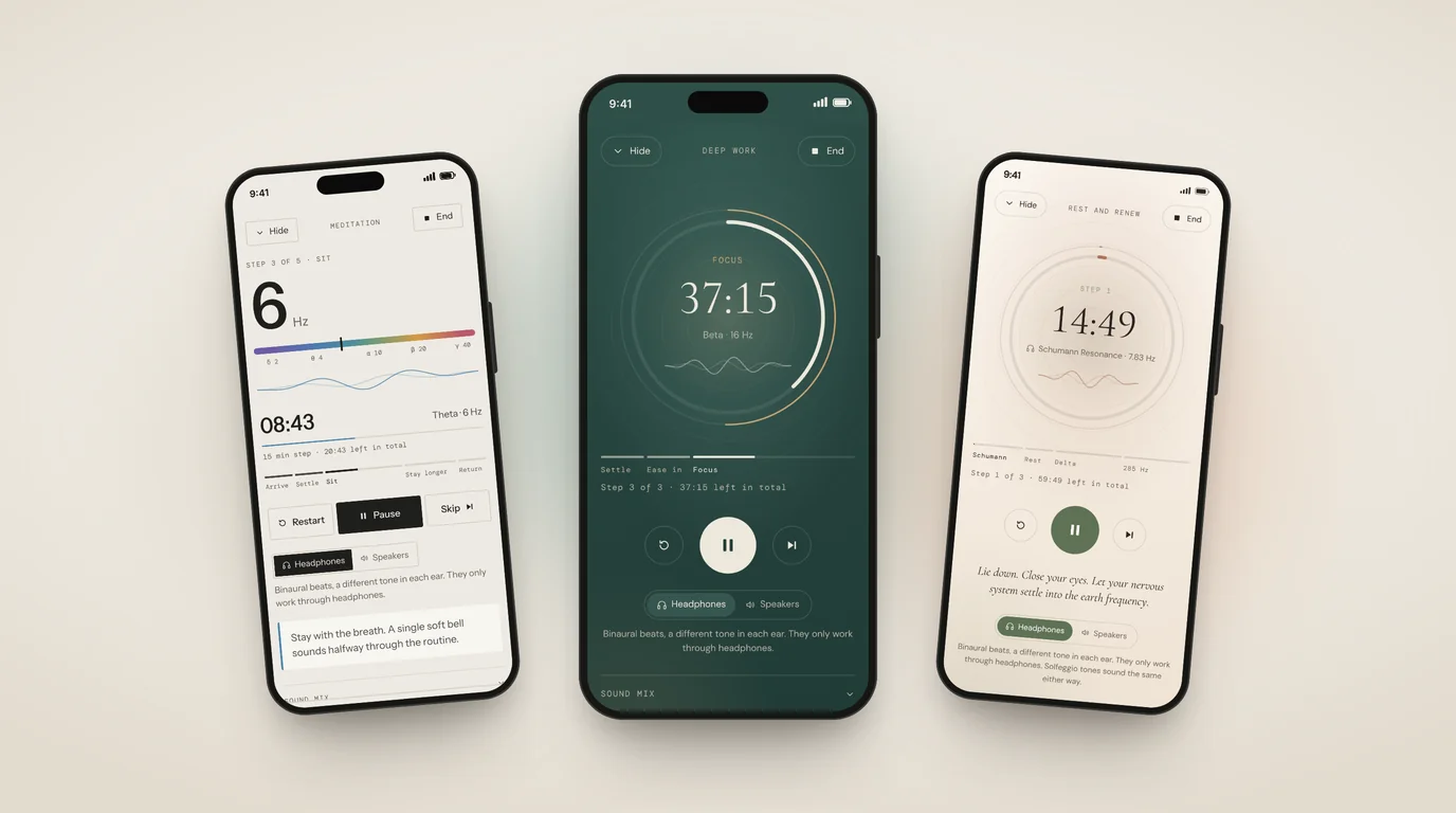 Three Binaural Beats Apps Built on One Sound Engine